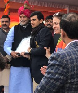 Bhim Awardee Ranveer Saini felicitated on Republic Day Celebrations by the Education Minister