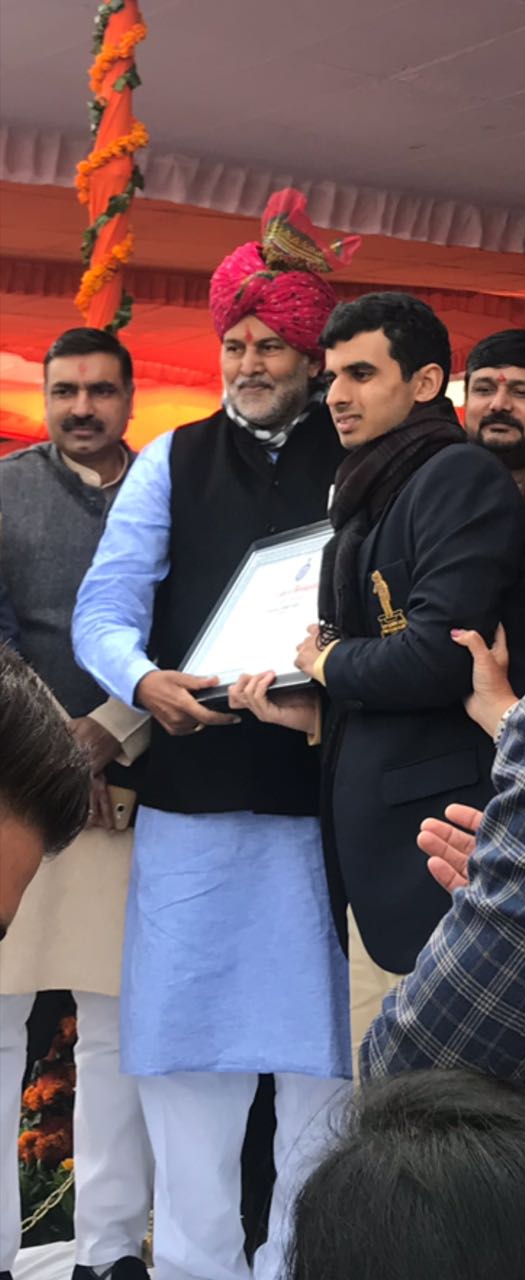 Bhim Awardee Ranveer Saini felicitated on Republic Day Celebrations by the Education Minister