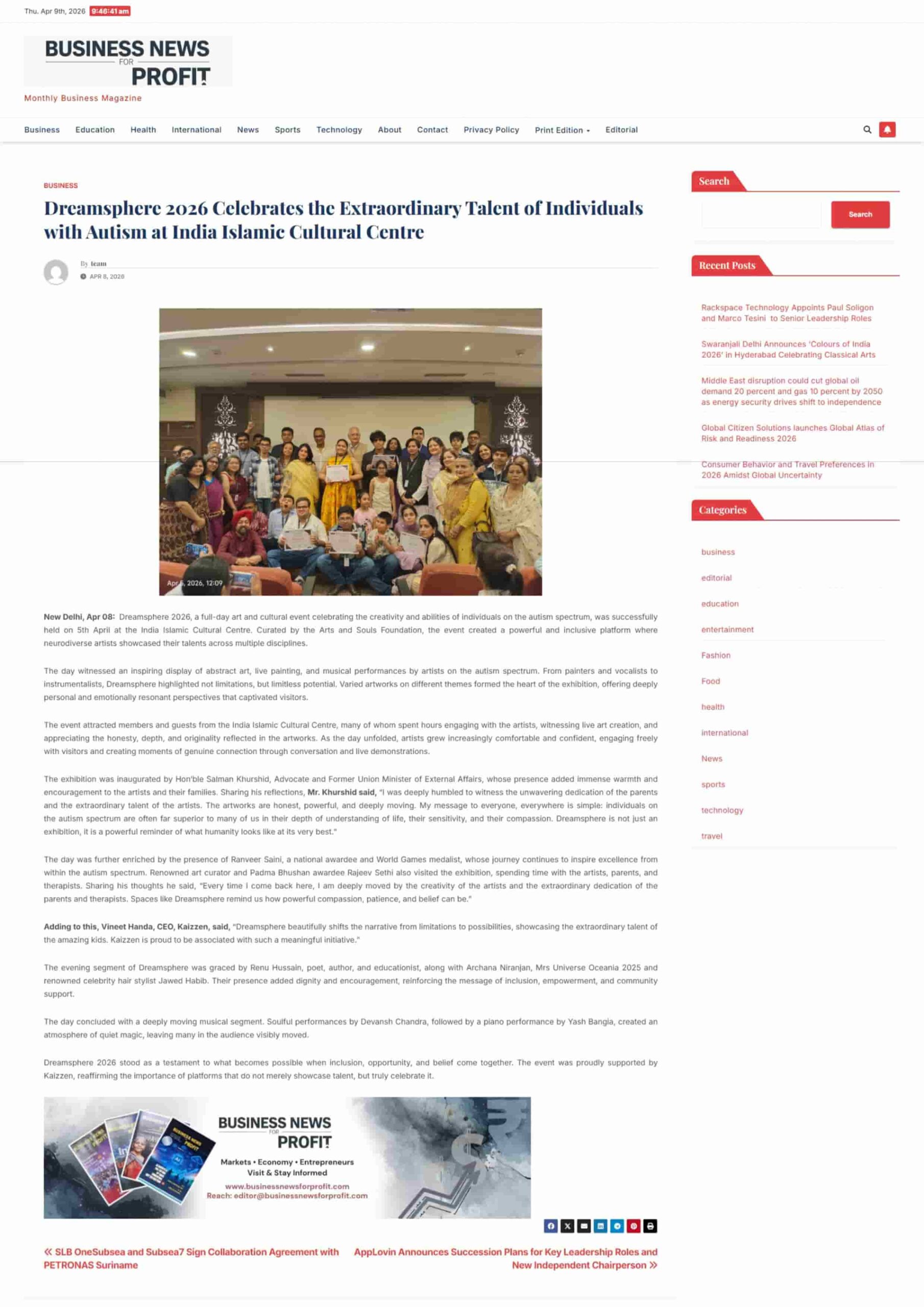 DreamSphere 2026 | Media Coverage